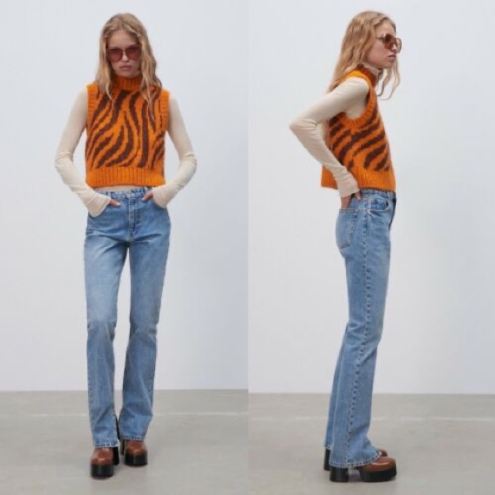 NWT Zara Slim Split Jeans